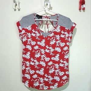 Fortune and Ivy, XS, Red&wht floral, Grey